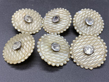 Boutons anciens XVIII ème/Bouton nacre/Nacre sculptée/Strass? Pierre du Rhin?