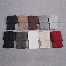 Bas d'hiver pour femmes poignets bottes tricotés chaussettes bordure crochet jambières