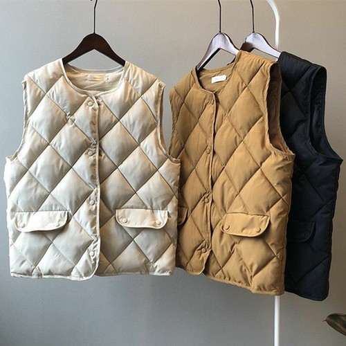 Femme matelassé gilet poche - matelassé,
