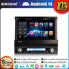 8-Core Android 14 64GO Universal 1 Din Deatchable Autoradio DVD GPS CarPlay DAB+
