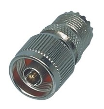 Adaptateur d'antenne n n mâle - pl259 femelle argent