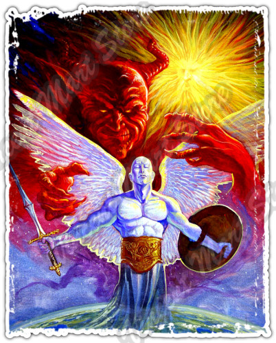 God evil angel devil - god,