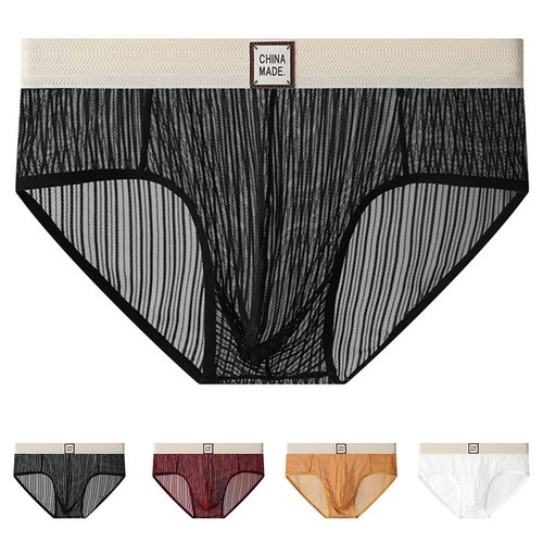 Slip homme maille transparente