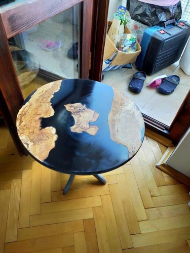 Table ronde résine époxy - table,