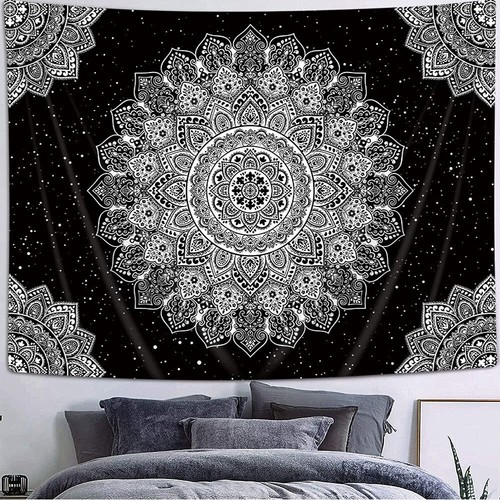 Black and white mandala - white,