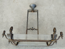 ancien lustre art deco tiges verres style petitot