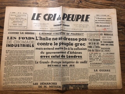 Journal cri peuple - du, 1940