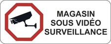 Autocollant sticker porte portail commerce bureau magasin video surveillance pan