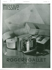Publicité ancienne parfum missive Roger & Gallet 1934 issue de magazine