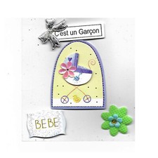 EMBELLISSEMENT 4 STICKERS 3D ADHESIFS NAISSANCE GARCON LOISIRS CREATIFS