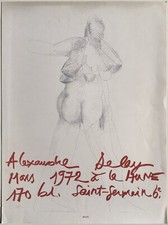 Alexandre DELAY - Poster Affiche originale signée planche Expo La Hune Paris 72