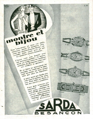 Publicité ancienne montre