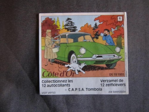Tintin autocollant cote or - tintin,
