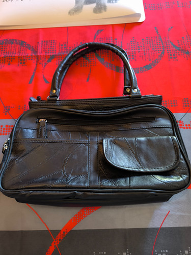 Sac main cuir noir - à,