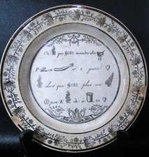 ASSIETTE PARLANTE REBUS N°8 faience CHOISY le ROI P&B Paillard & Hautin 1824/36