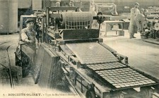 Carte PARIS Biscuits OLIBET Type de Machine à découper Ouvriers atelier usine