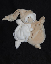 ? Doudou Ours Clown Semi Plat JOLLYBABY Beige Ecru PRICILLA LARSEN Long Bonnet