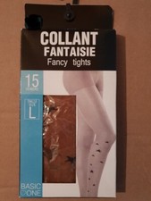 COLLANT FANTAISIE FANCY 15 DEN TAILLE L BASIC ONE COULEUR CHAIR 