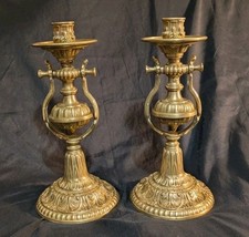 Paire de Chandeliers à Bascule, de Bateau Maritime, Nautique, en Laiton Massif