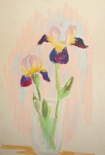 Tableau ancien pastel post