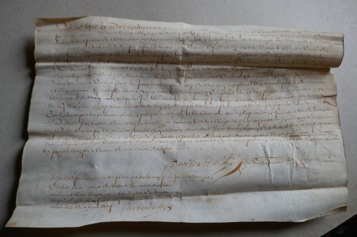 1637 parchemin déterminer - 1637, à