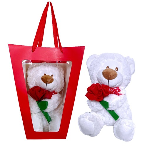 Ours peluche blanc 35cm - ours,