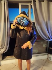 Manteau Femme Avec Capuche Véritable Cuir Et Mouton  Bombardier