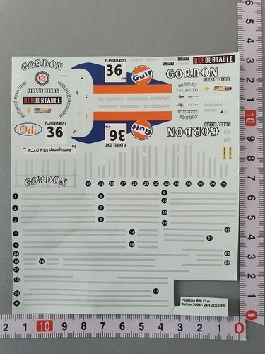 Decals porsche 996 - 1/43, gt3