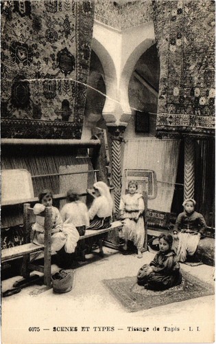 Cpa algeria tissage de - algeria,