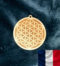 Fleur de vie en bois pendentif