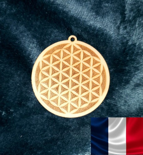 Fleur vie bois pendentif - vie,