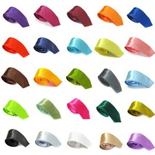 Cravate FASHION SLIM Satinée 50 Couleurs 140cm Neuf Port Gratuit