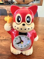 Ancien réveil Norakuro chat Rouge  RARE