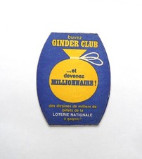 Sous bock  bière Ginder Club Loterie Nationale