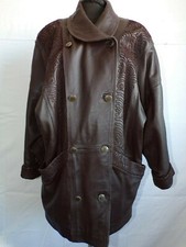 IN_FRAC_TION _ / VESTE / MANTEAU FEMME _ CUIR _ FLEUR D'AGNEAU _ T.42