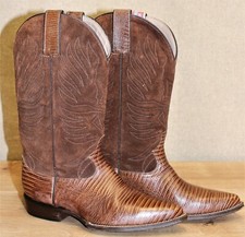 Bottes façon lézard western santiag SAN DIEGO BOOTS cuir marron 4US 2,5UK 35EUR
