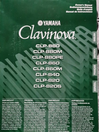 Notice yamaha clavinova clp - notice,