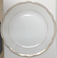 Plat creux blanc décor or - Porcelaine de luxe Evor France - Diam 28 cm