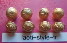 N12 lot de 8 boutons d'uniforme génie D16mm doré militaire militaria armée 