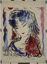 Poulain Michel-Marie Composition Circa 1960 Sérigraphie Femme