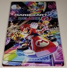 Plaque Métal - Mario Kart Deluxe 8  - 20x30 Cm - Très Bon État