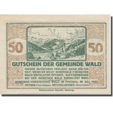 [#665251] Billet, Autriche, forêt dans le Pinzgau Sbg. Commune, 50 Heller, chal