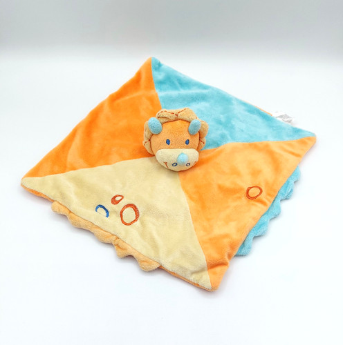 Doudou plat dinosaure bleu