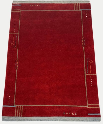 Tapis rouge indo népal - tapis, tissé