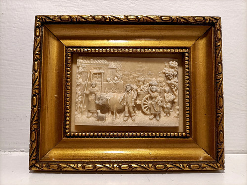 Tableau ancien bas relief - tableau, bas-relief
