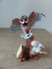 Bibelot Statuettes deux Petites Chouettes Vintage H 10 cm