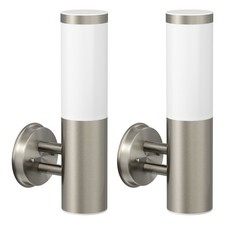 2x Applique PORU pour l'extérieur IP44 acier inoxydable inox mat ronde 1x E27