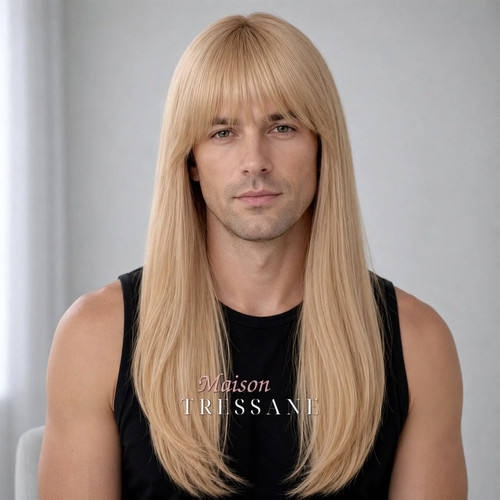 Perruque homme blond - cm, —