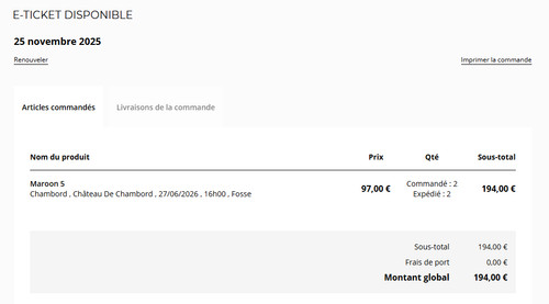 Billets maroon5 chambord - 2,
