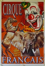 Affiche CIRQUE FRANCAIS avec Babar l'Eléphant Comique - 71x103 cm